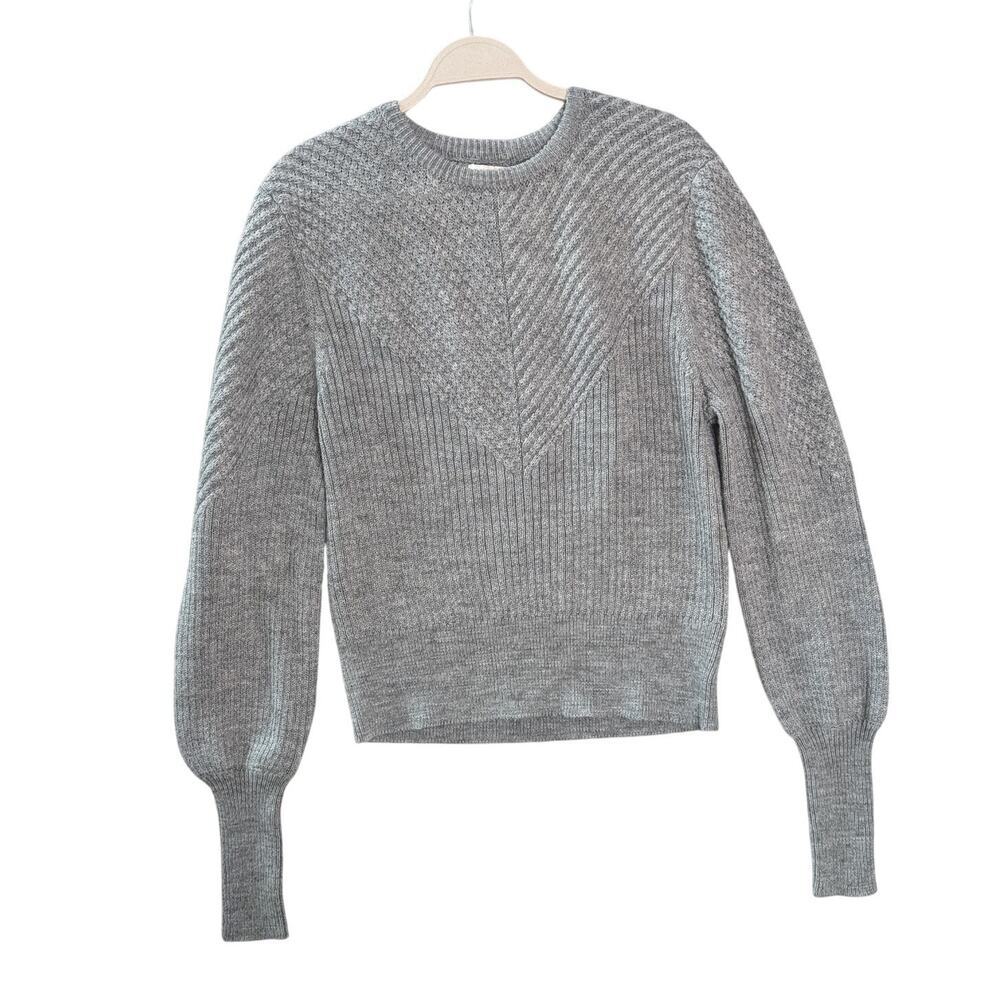 Bishop+young small womens comfy gray knit sweater Anthropologie wool cottagecore